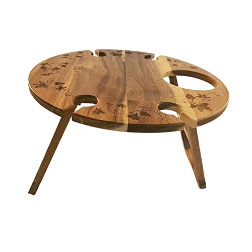 Leefasy Mesa de Rack de vinho compacto 2 em 1 garrafa de vinho suporte de vidro bandeja dobrável par