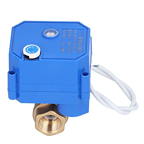 Spacnana Zawór Kulowy z Napędem Silnikowym Mosiądz DN15 Mini Elektryczny Zawór Kulowy DC12V BSP Prosty IP67 1,0Mpa ze Wskazaniem Przełącznika do Sterowania Rurociągiem Uzdatniania Wody