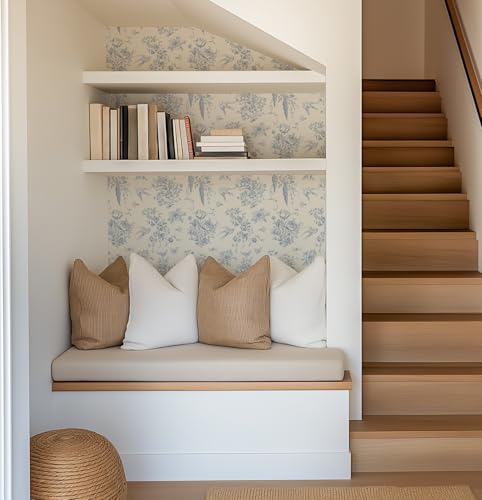 Vintage Toile French Country Fabric Peel and Stick Wallpaper -