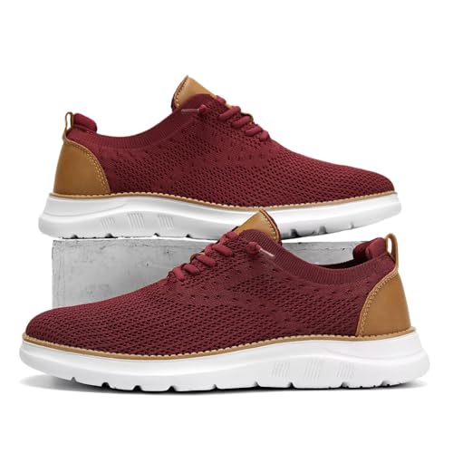 Image of Men's Mesh Sneakers Oxfords Lace-Up Lightweight Casual Walking Shoes Driving Shoes