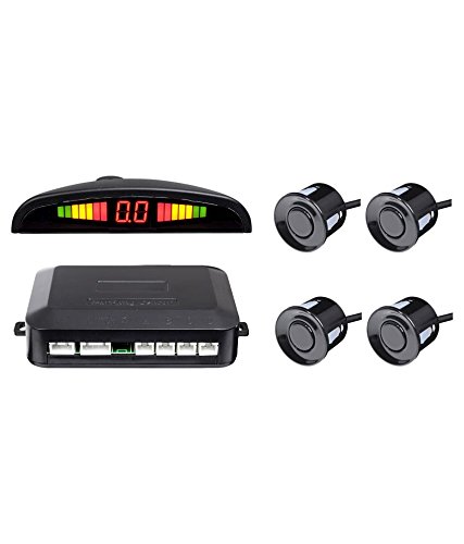 Kit 4 Sensori Di Parcheggio Auto Con Display Acustico E LED – Sensori Verniciabili, Diametro 2,2 Cm, Centralina 9x7x2 Cm