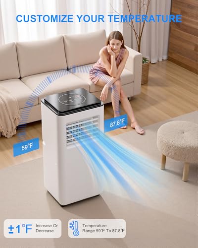 Image of 10,000 BTU Portable Air Conditioners for Rooms Up To 450 Sq.Ft. Portable AC, Dehumidifier, 24H Timer, Sleep Mode & Water level indication, Remote Control & Window Kit