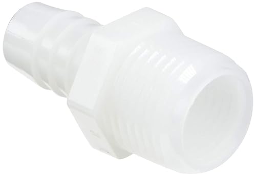 Miniatura 2 de Parker Hannifin 325HB-8-8N-pk10 Par-Barb - Conector macho de nailon, 1/2 pulgada manguera de 1/2 pulgada x 1/2 pulgada macho NPT, blanco (paquete de