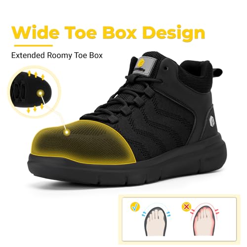 FitVille Extra Wide Work Boots for Men Composite Steel Toe Safety Boots High Top Work Shoes for Men4