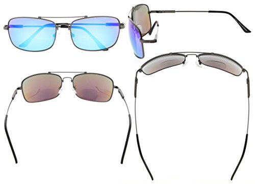 Eyekepper Bifocal Sunglasses with Bendable Bridge and Temples Memory Reading Sunglasses Lightweight Titanium2