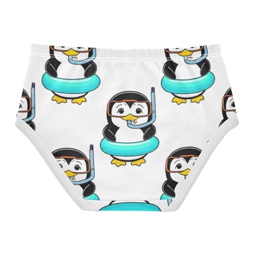 Cute Penguins White Panties Little Girl Girls Underwear Toddlers Cotton Bright Kids Briefs Undies 2t2