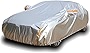 Tecoom Heavy Duty Multiple Layers Car Cover All Weather Waterproof Windproof Reflective Snow Sun Rain Protective Outdoor with Buckles and Belt Fit 191-200 Inches Sedan