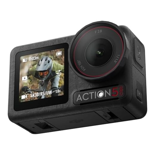 Las mejores cámaras deportivas para aventuras: Guía definitiva 7 DJI Pack Estándar Osmo Action 5 Pro, cámara Sumergible, Sensor 1/1.3", vídeo 4K/120 fps, Seguimiento de Objetivos, estabilización, 2 Pantallas táctiles OLED, cámara de acción 4K para Deportes y Vlogs