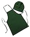 CHEFSKIN Green Kelly Forest Barista Color Barista Set Apron & Hat Fits 2-8 Yr Olds Kids Children