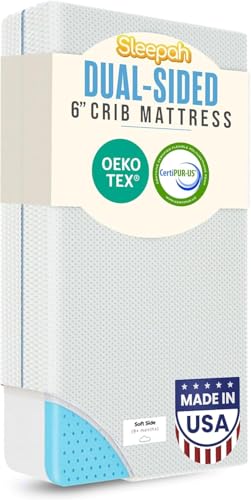 Sleepah 6' Crib & Toddler Bed Mattress - Made in USA...