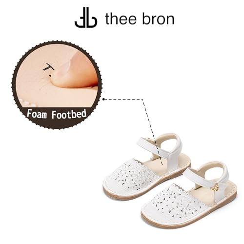 Image of THEE BRON Toddler Floral Cutout Closed Toe Sandals for Girls Breathable Summer Shoes