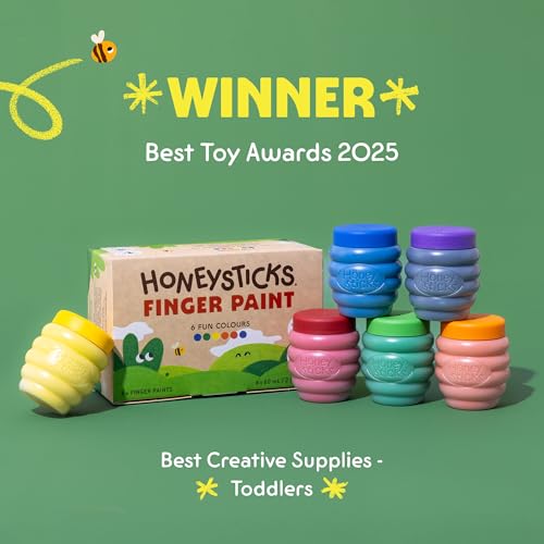 Image of Honeysticks Non Toxic Finger Paint (6 Bright Colors) - Washable from Skin