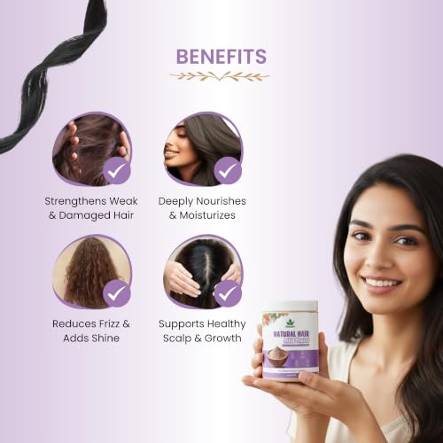 Image of Havintha Hair Mask Powder For Hair Fall Growth Split Ends Luster Shining Nourishment | Dry and Frizzy Hair | Herbal & Natural Cleanser | Controls Dandruff - 250 Grams - Pack Of 1