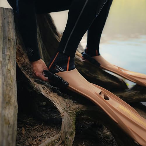 Tilos Technix Open Heel Travel Fins - Aletas de buceo y snorkel livianas con talón abierto para impulso sin esfuerzo y fácil empaque miniatura 6