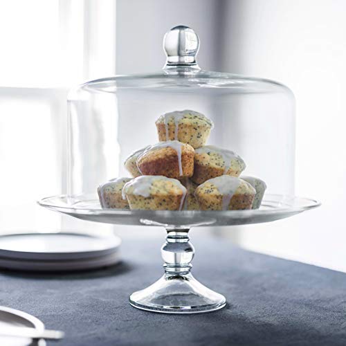 Libbey Selene Glass Cake Stand With Dome #TOP1