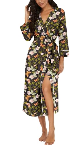 Image of PrinStory Womens Robe Long Knit Bathrobe Lightweight Soft Robes Ladies Bath Robe