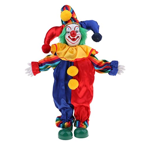 Muñeco Payaso de Porcelana Prettyia 38 cm miniatura 3