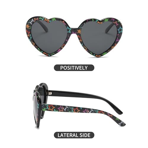 Heart Sunglasses for Women Heart Shaped Sunglasses Vintage Cat Eye Mod Style Retro Glasses Party Favor Polarized3