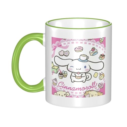 シナモロール マグカップ 保温・保冷 電子レンジ対応 コーヒーカップ 陶器 セラミック 耐高温 軽量 個性人気 誕生日プレゼント大容量 Green