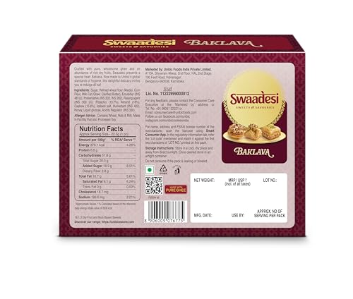 Image of Unibic Swaadesi Assorted Baklava Box | 200 gm| Gift Box (Pack of 3)