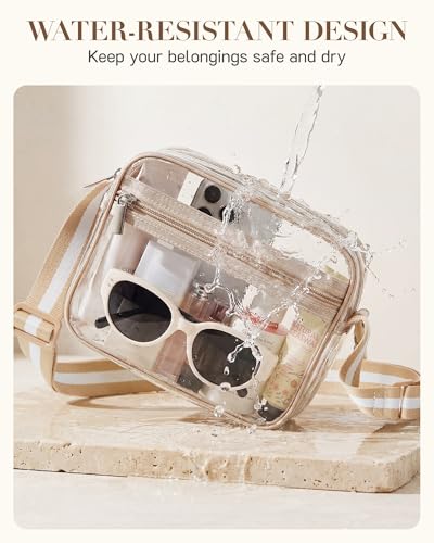 Image of Missnine Clear Bag for Stadium Events Quilted Clear Purse for Women Stadium Approved PVC Crossbody Concert Bag