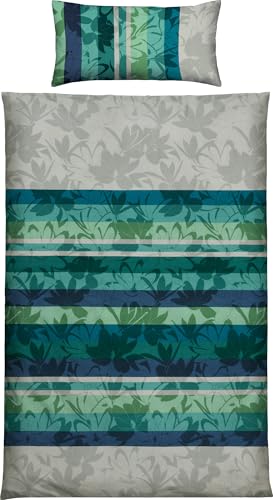 REDBEST Bettwäsche Single-Jersey Blumenmuster Petrol Größe 40x80 cm /...