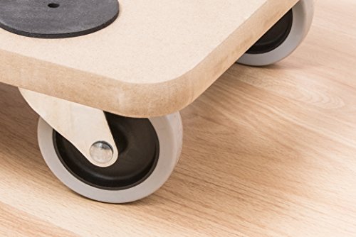 Meister Transportroller 590 x 290 mm - 200 kg Tragkraft - MDF-Platte - TPE-Räder / Möbelroller / Transporthilfe für Umzug / Rollwagen für Möbel-Transport / Kistenroller aus Holz / 821300
