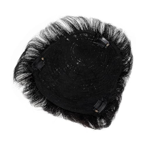 Abaodam Male Wig Piece Hair Extension for Men Black Synthetic Material Hairpiece Clip Comfortable Use Suitable for Party and Celebrity Occasions