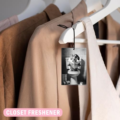 Image of Funny Bathroom Dachshund Car Air Freshener 4Pcs, Weiner Dog Gifts for Women Men Air Freshener for Bathroom Car Interior Closet Drawer Books, Dachshund Doxie Gifts Car Mirror Decor Hanging