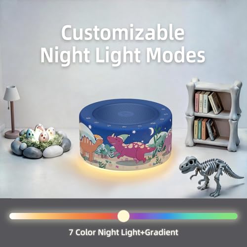 Image of Kipcush White Noise Machine for Baby & Adults, Sleep Sound Machine with 30 Soothing Sounds, 8-Color Night Light, Memory Function, White Noise for Sleeping, Nursery, Office, Travel, Relaxation