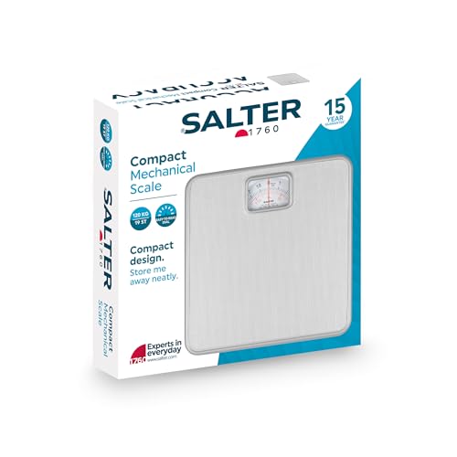 Miniatura 3 de Salter 433 Svdr Báscula Mecánica Para Baño - Funda Antideslizante, Indicador Giratorio Fácil De Leer, Plataforma Grande Con Amplio Espacio Para Los Pies, Máx. 120 Kg, Sin Pilas, Plateada