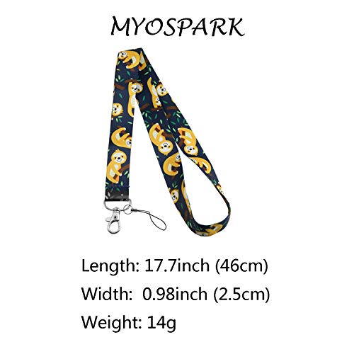 Myospark Animals Gift Funny Animals Printed Lanyard Keychain Id Badge Holder Animals Lover Gifts (Sloth Lanyard Id) #TOP4