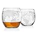 Godinger Whiskey Decanter Ship Globe Set with 2 World Whisky Glasses - for Liquor, Scotch, Bourbon, Vodka - 850ml