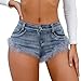 LUOBANIU Women’s Denim Shorts Fashion Sexy Low Waist Mini Ripped Hot Pants Booty Jeans Stretchy Jean Shorts for Women Summer Casual Beach Party Clubwear 9037 Blue S