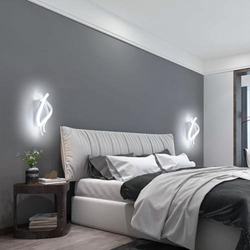 Aplique de pared LED moderno 28W en espiral con luz fría pack de 2 lámparas 7