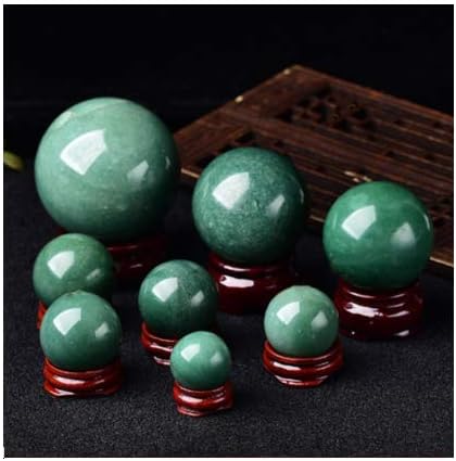 Miniatura 5 de oneory - Esfera de cristal de cuarzo curativo natural, bola de piedras preciosas de aventurina verde, 1.969 in, escultura natural con soporte