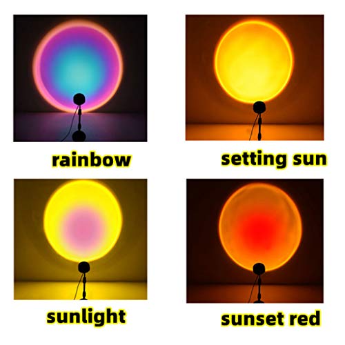 Abajur de projeção tipo pôr do sol, em LED, com rotação de 180°, lâmpada de chão ajustável, popular,