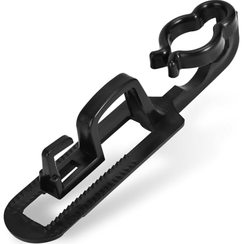 Christmas Light Clips All-in-One Outdoor Gutter Shingles Clips 100 Pieces Holiday Hanger Hooks Compatible with C9 C7 for Roof, Roof Ridge Line, Fence (Black)