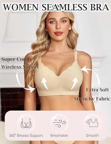 Image of Avidlove Bras for Women No Underwire Seamless Bra Comfortble Bralette Full Coverage Everyday Bras