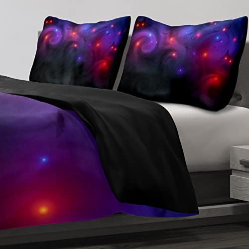 Duvet Covers Set King Bats And Owls Eye On Dark Fog - Soft And Breathable Microfiber Comforter Bedding Set With Zipper Closure For Kids Women Men, 1 Duvet Cover 2 Pillowcase #TOP4