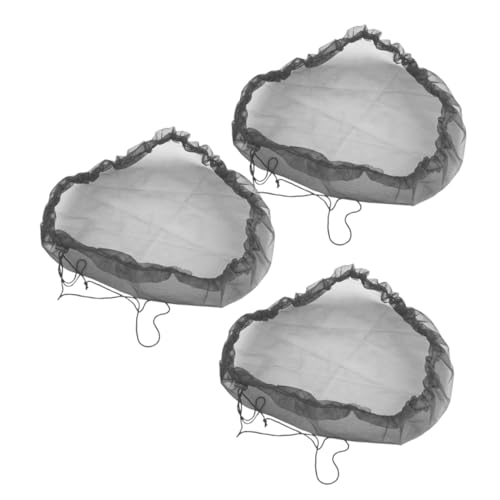 MOTHNUR 3 pièces Housses de Protection Maille pour Tonneau Pluie Noire avec Cordon Filet Anti-Insectes pour Réservoir Eau Pluie et Seau Extérieur Facile à Installer