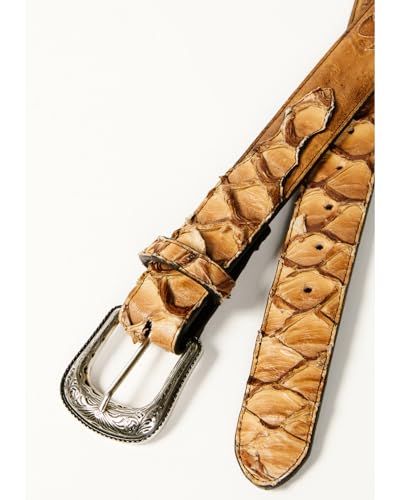 Cody James Men's Exotic Pirarucu Billet Belt Lt Brown 402