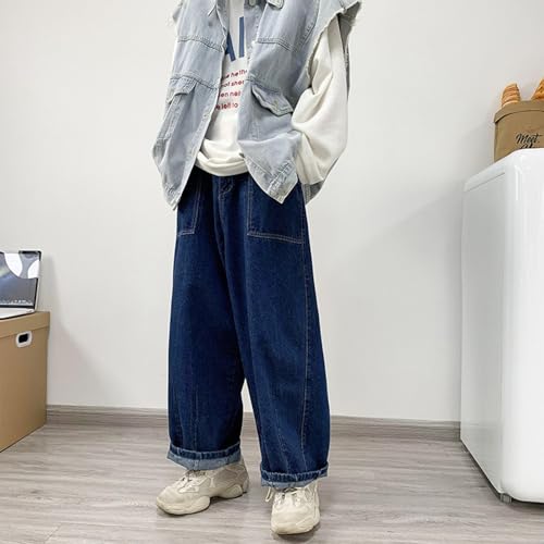 Baggy Jeans Men Washed Relaxed Fit Wide Leg Denim Pants Men Open Bottom Parachute Streetwear for Skater Jeans3