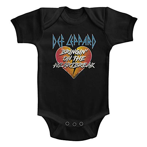 American Classics Def Leppard 1977 English Rock Band Bringin Heartbreak Blk Infant Baby Snapsuit - Black - 18 Months