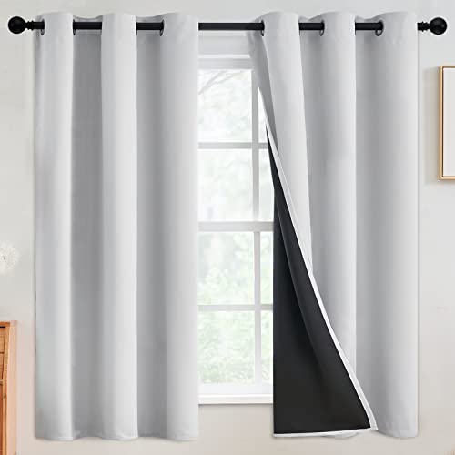 Image of SimpleHome White 100% Blackout Curtains Room Darkening Living Room 63 Inch