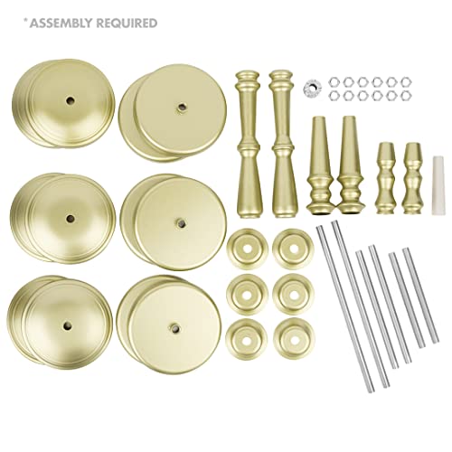 Koyal Wholesale Vintage Antique Metal Pillar Candle Holders | Rustic Candle Holder Home Decor | Set Of 6, | Gold #TOP5