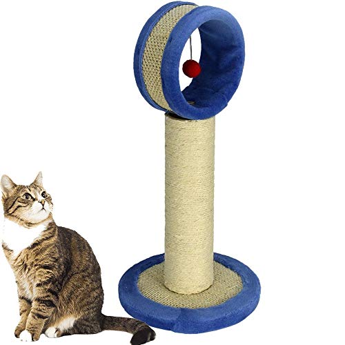 Arranhador Para Gatos Torre com Brinquedo Azul CBRN14538