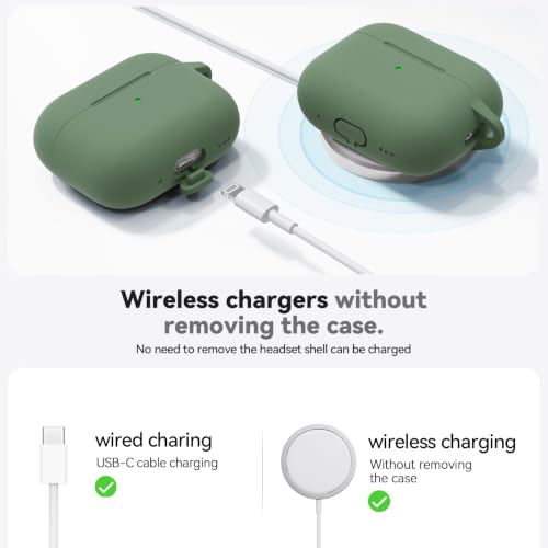 Image of Ljusmicker for AirPods Pro 3 Case 2025 with Cleaner Kit,Sprout Green | Soft Silicone Protective Cover for Apple AirPod Pro 3rd Generation Case with Keychain for Women Men,Shockproof