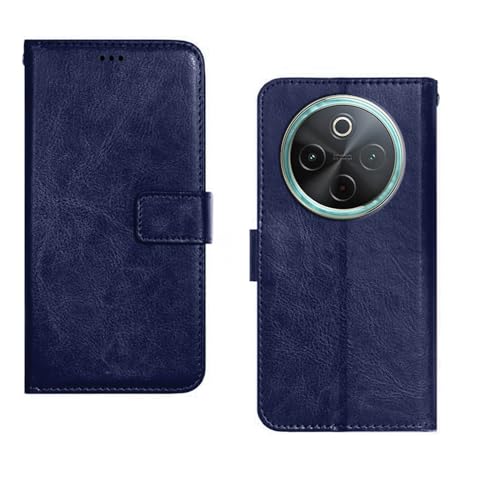 Image of amazon basics Vivo T4 5G Flip Cover | Card Pockets Wallet & Stand | Flip Cover for Vivo T4 5G (Blue)