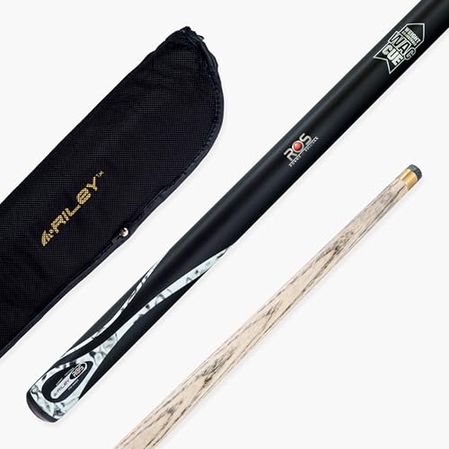 BAIZE MASTER Riley RONNIE OSULLIVAN Endorsed Limited Edition Ash Snooker and English Pool Cue 9.5mm Leather Tip - 57 Inch 17-19oz (ARG-53 with Soft Case)